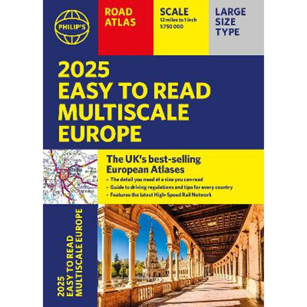 2025 Philip's Easy to Read Multiscale Road Atlas of Europe: (A4 paperback with flaps) (Paperback) - Philip's Maps